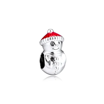 

GPY Snowman & Christmas Hat Charms 925 Original Fit Pandora Bracelet Sterling Silver Charm Beads for Jewelry Making Jewellery