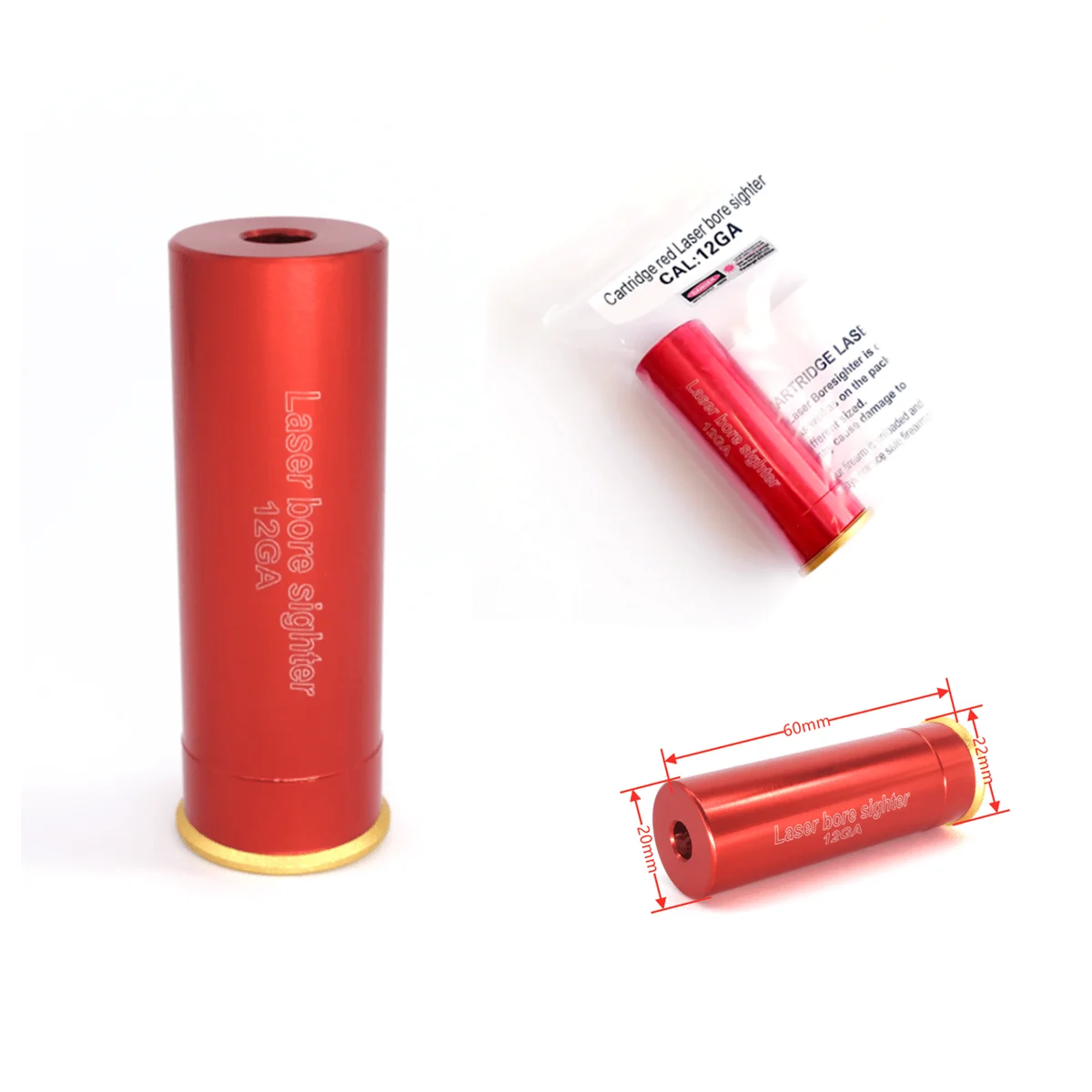 Tactical 12GA Gauge Bore Sight Red Laser Dot Boresighter