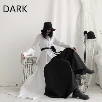 

Dark Women's Designer Irregular Elegant Niche Solid Color Long Sleeve Shirt