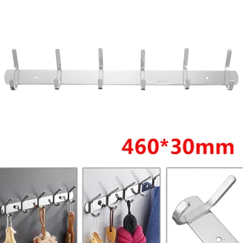 

6 Hooks Durable Stainless Steel Coat Hook Clothes Wall Hanger Home Storage Bathroom Door Holder Rack