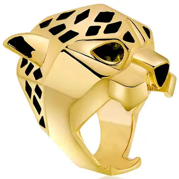 

Hot-selling European And American Exaggerated Leopard Head Alloy Color-retaining Dropping Oil Ring