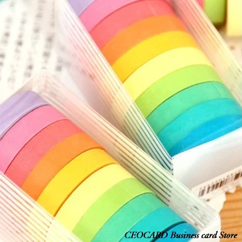 

Solid Color Candy Adhesive Tape Rainbow Set DIY Stationery PDA Washi Tape