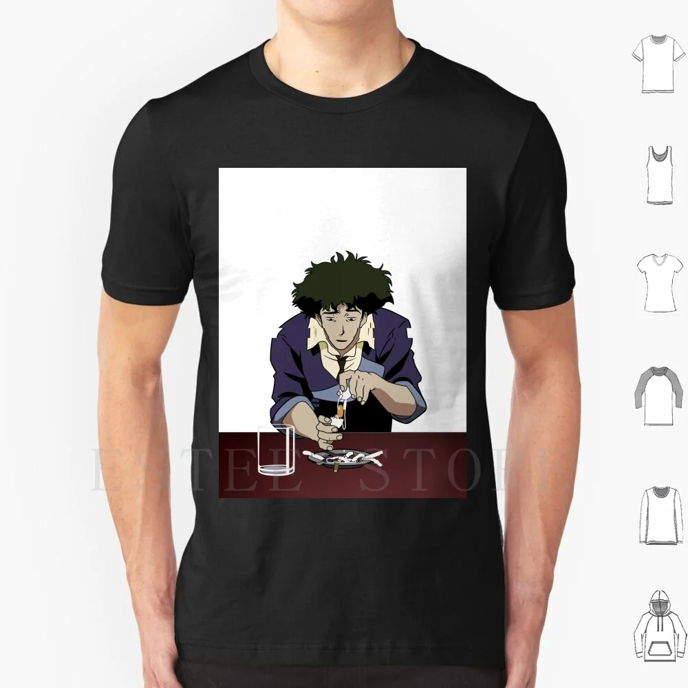 Spike Spiegel Maglietta Per Postumi Di Una Sbornia Stampa Cotone Cowboy Bebop Spike Spike Spiegel Postumi Di Una Sbornia Anime Cowboy Bebop Prairie Oy