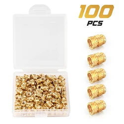100 Pieces Threaded Insert M3 Self-clinching Nut Brass Internal Thread Knurled, By Heat Or Ultrasound In 3d Printer Parts