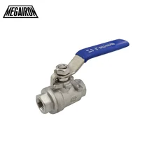 MEGAIRON 1/" NPT Женский 304 из нержавеющей стали санитарный 2 шт полный порт шаровой клапан с виниловой ручкой Резьбовые клапаны Макс 1000 psi