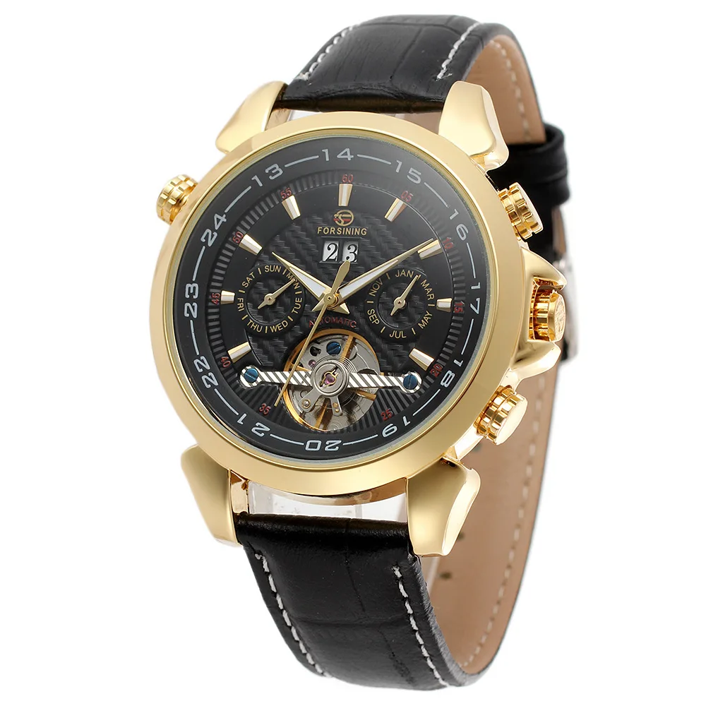 

Explosion forsining Fashion Casual Tourbillon Week Month Fully Automatic Analog Watch