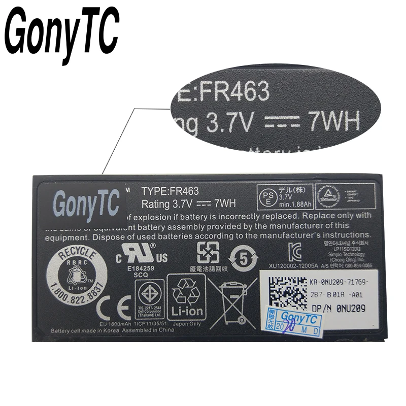 Оригинальный аккумулятор FR463 для DELL Poweredge 1950 2900 2950 6850 6950 5i 6i NU209 P9110 U8735 H700 R910 R900 R710 R610