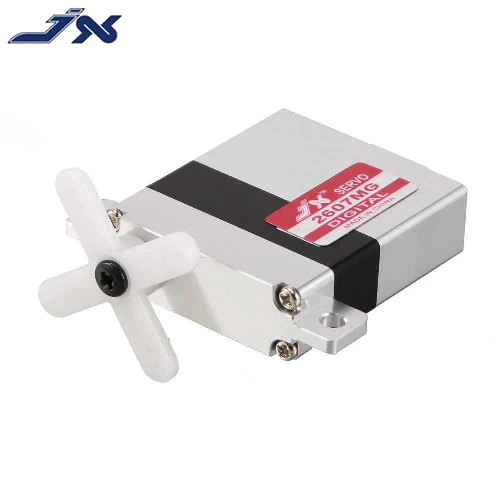 

Hot JX PDI-2607MG 7.2kg 0.13 sec digital full mental aluminium case wing servo for glider plane helicopter