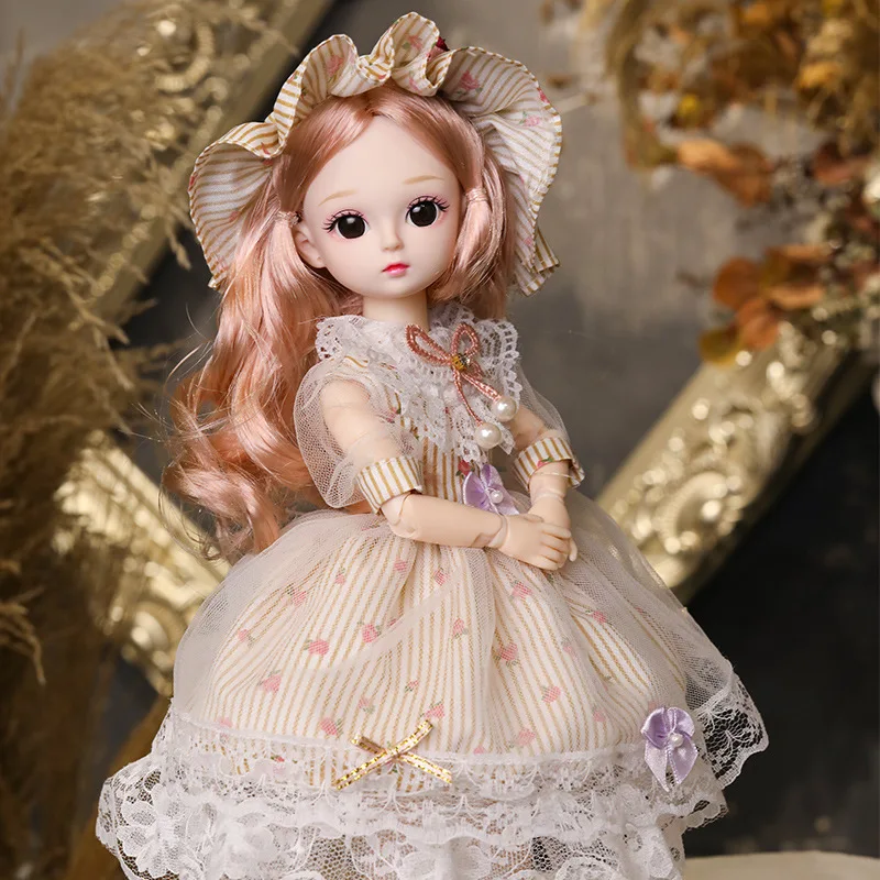 New 30cm 1/6 BJD Doll Little Girl Cute Dress 21 Removable Joint Doll Princess Beauty Makeup Doll Fashion Dress DIY Toy Gift Girl 9