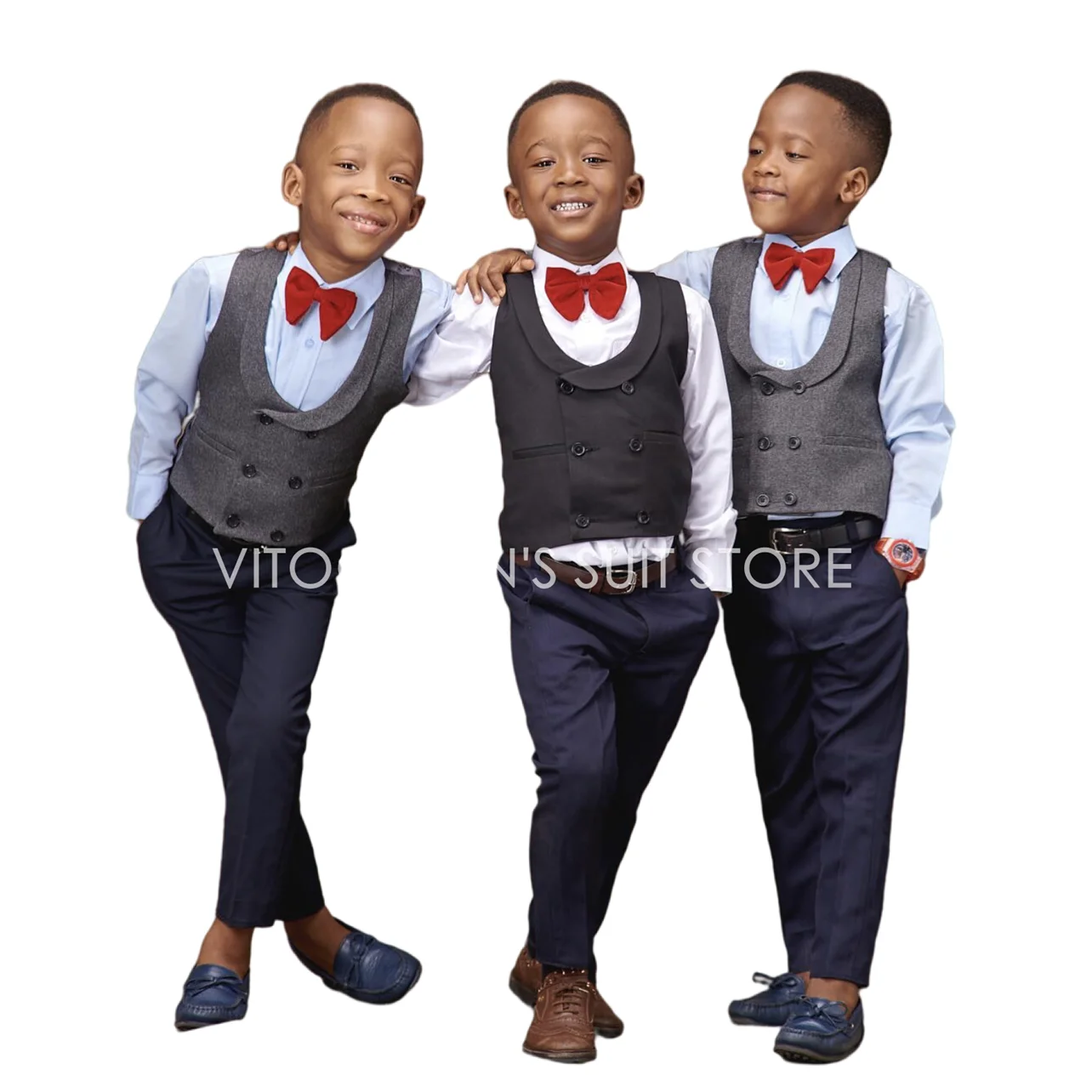 

Classic Kids Suits Slim Fit 2 Piece/Boys Clothing Vest Navy Blue Pants/Wedding Birthday Party Formal Set/Tailor-Made West Coat