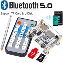 Bluetooth 5,0 приемник музыкальный аудио адаптер модуль проводной динамик передатчик Поддержка U диск TF карта 3,5 мм AUX приложение управление