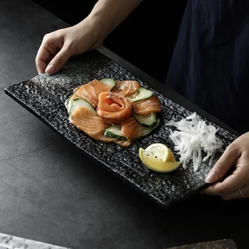 

Japanese plate creative ceramic sushi sashimi dish special restaurant hot pot restaurant dinner plate retro tablewarere LB40612