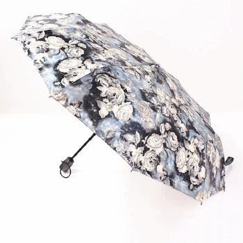 

Fully Automatic Umbrella Rain Women Flower Anti-UV Rain Sunshine Windproof Umbrellas Women Ladies Outdoor Sun Umbrella W