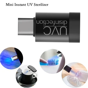 

Mini UVC Disinfection Ultraviolet Sterilization LED Light Mobile Phone USB Android Type C Plug Power Supply Sterilization Tool