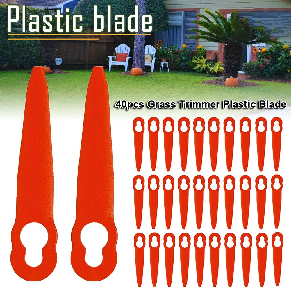 40pcs Plastic Blades Set Grass Trimmer Plastic Blade For Stihl Polycut