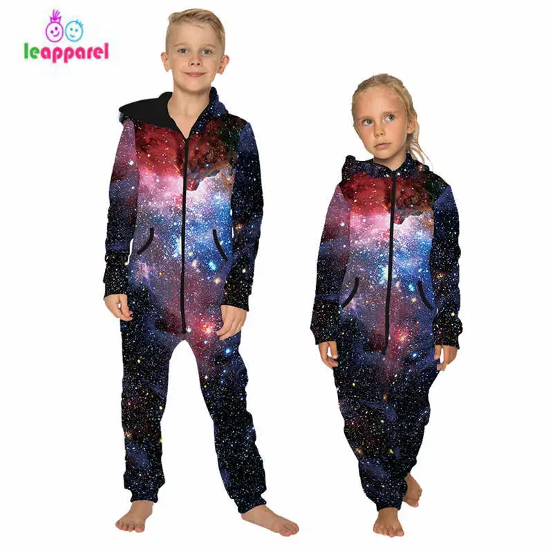 LEAPPAREL/детский осенне-зимний комбинезон на молнии с 3D красочным принтом; детская одежда; костюм для девочек