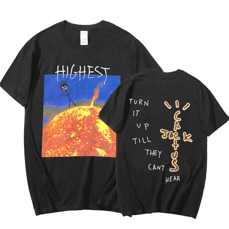 Astroworld Travis Scott Harajuku T-shirt Printed 2021 Men's Summer Short Sleeve Pure Cotton Loose Top Oversize | Мужская одежда
