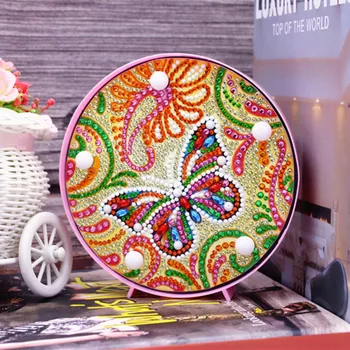 

Disc Shape DIY Diamond Painting Stitch Embroidery Light Night Lamp Full Drill Cross Painting Home Kids Bedroom Decoration