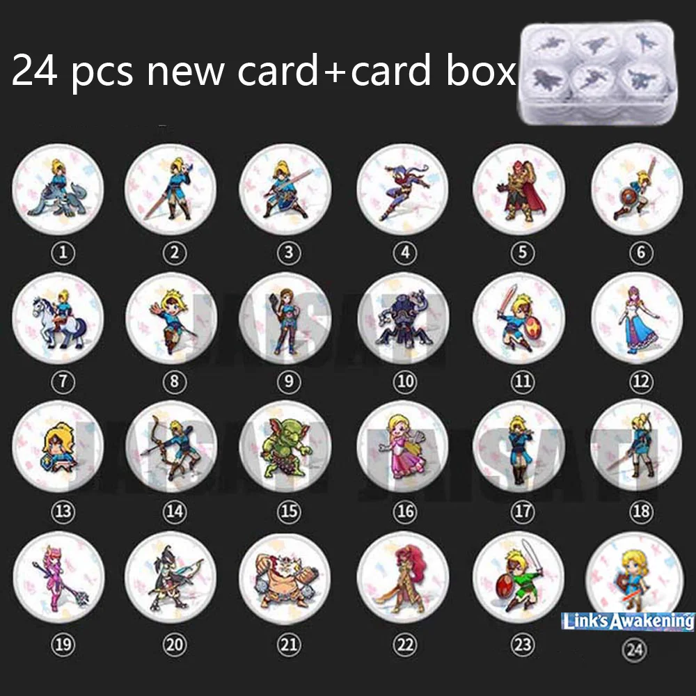 24 circle zelda card 24 шт. NTAG215 Zelda NFC карта 20 Heart Wolf Revali Mipha Daruk Urbosa для amiibo игры Легенда дыхания диких NS переключатель - Цвет: 24 circle zelda card