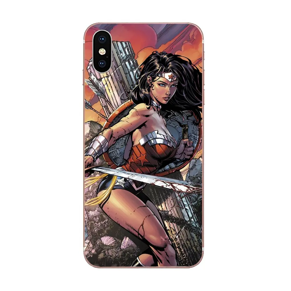 Diy Окрашенные аксессуары для телефонов Чехол Wonder Woman Top для Apple iPhone 4 4s 5 5C 5S SE 6 6S 7 8 Plus X XS Max XR - Цвет: as picture