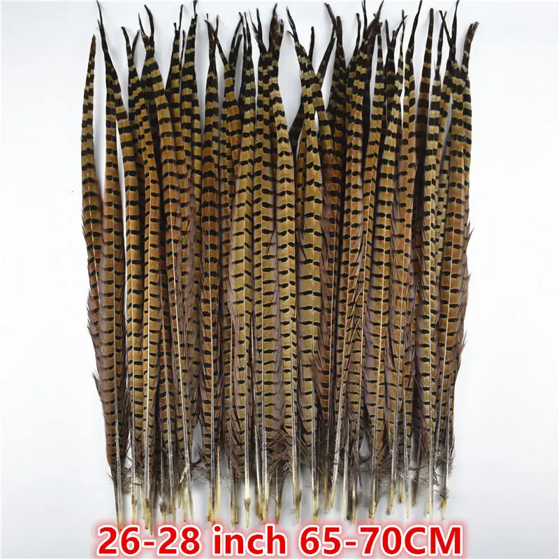 25-75 см 10-3" натуральные Колечки перья из хвоста фазана для рукоделия Свадебные украшения DIY Декор натуральные перья, пух - Цвет: 65-70CM 26-28Inch