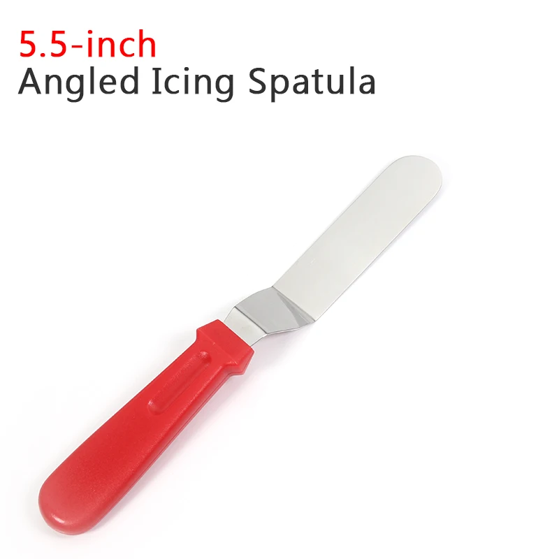 6in Red Профессиональный скребок для крема и масла, лопатка для торта-", 8" и 1", набор из нержавеющей стали для глазури и торта - Цвет: 6in Red