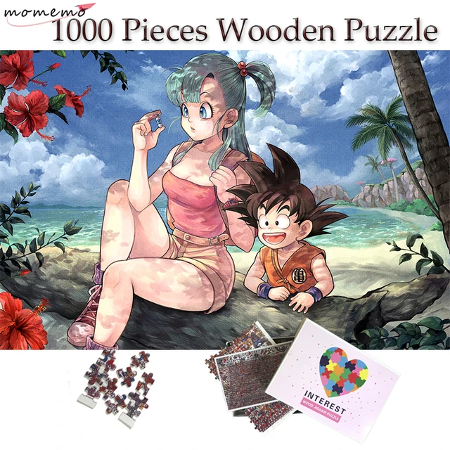 Quebra-cabeça de madeira personagem anime momemo 1000 peças quebra