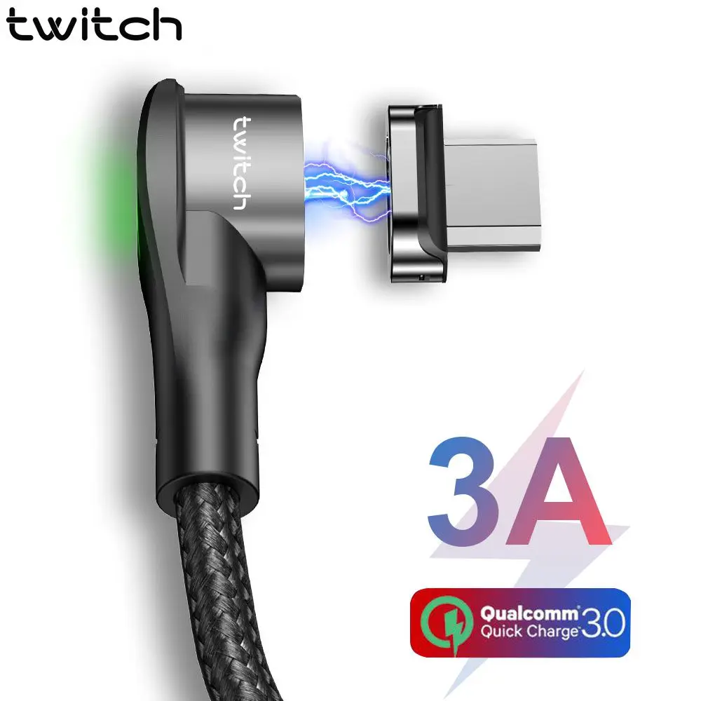 Магнитный кабель Micro USB Twitch T03 зарядное устройство для быстрой зарядки 3 А