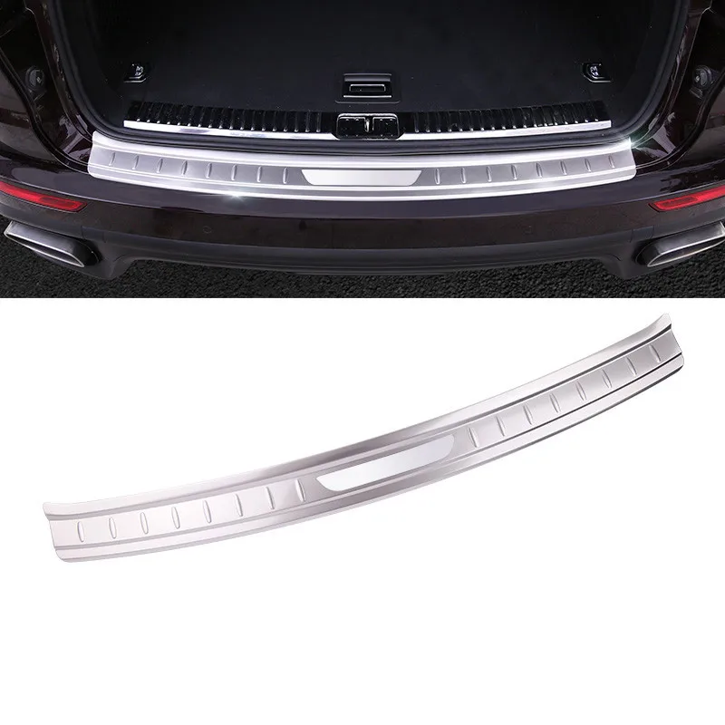 For Audi Q7 16-18 S.Steel Car Rear Bumper Protector Trunk Door Plate Cover Trim