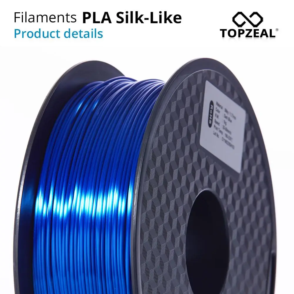 TOPZEAL Высококачественная темно синяя нить для 3D принтера PLA Silk 1 75 мм кг шелковая