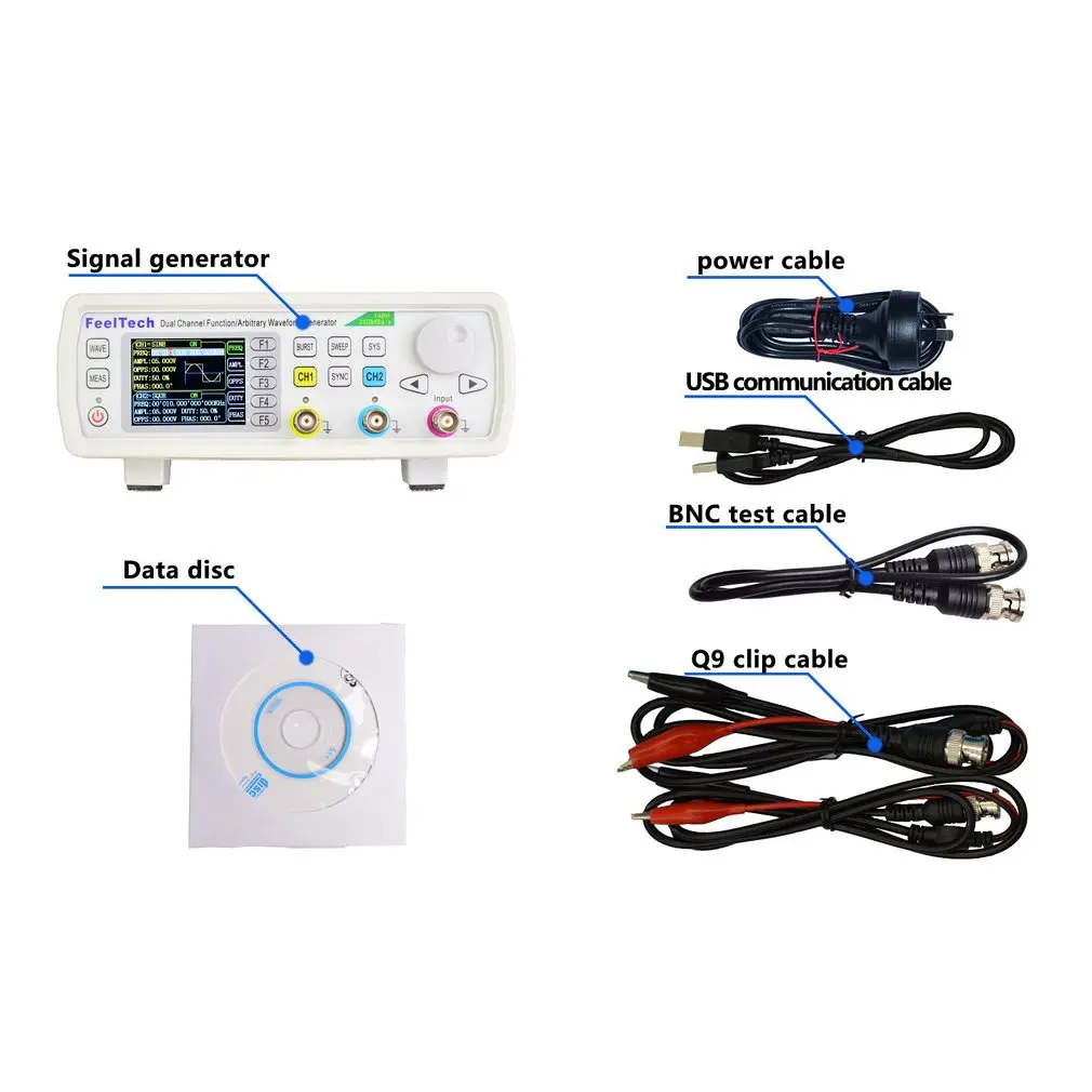

FY6800-20/40/60M 2-Channel DDS Arbitrary Signal Generator 250MSa/s 8192*14bits Waveform Frequency Meter VCO