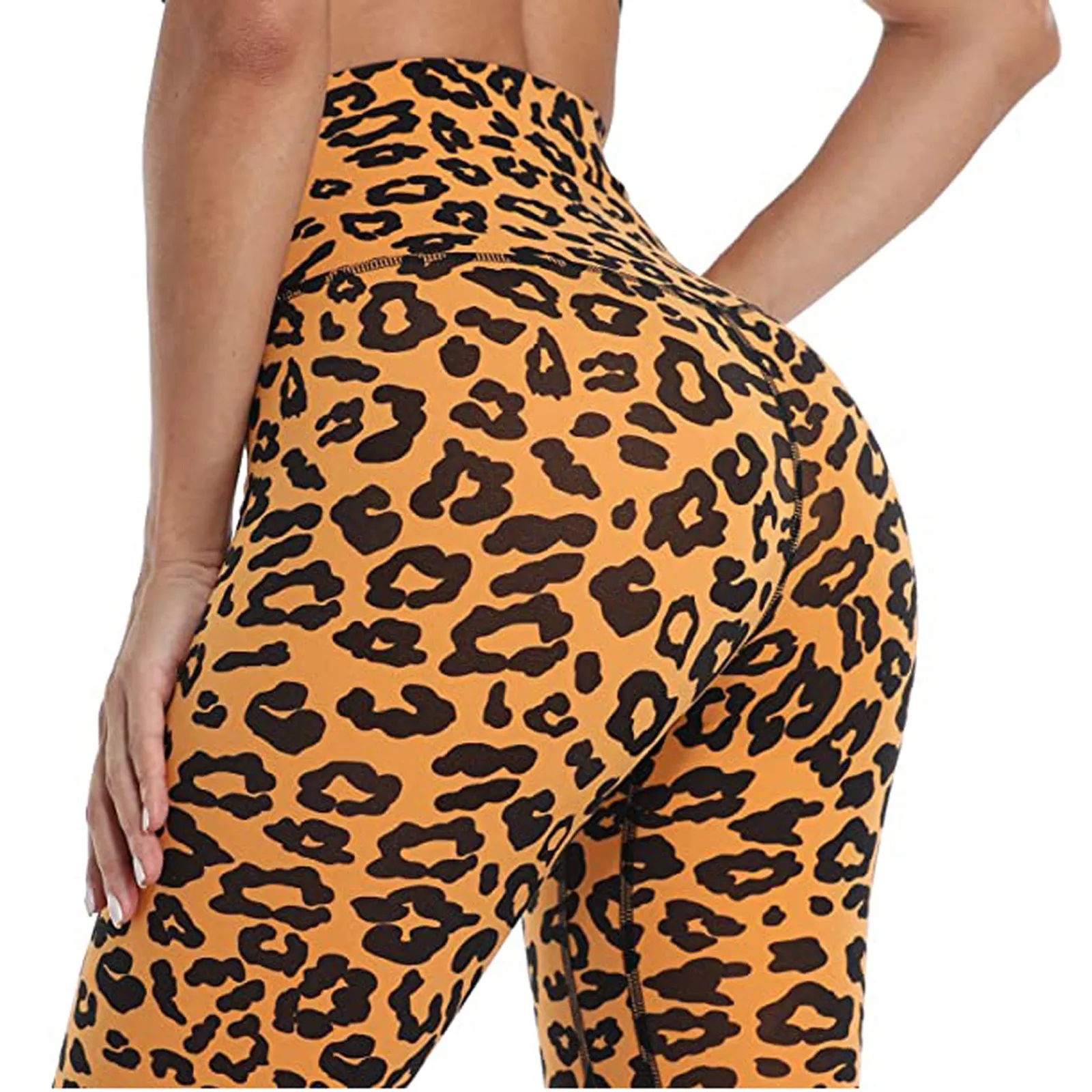 Leopard Print Womens Leggings Stretch Yoga Pants Exercises Fitness Running Pants Seamless Gym