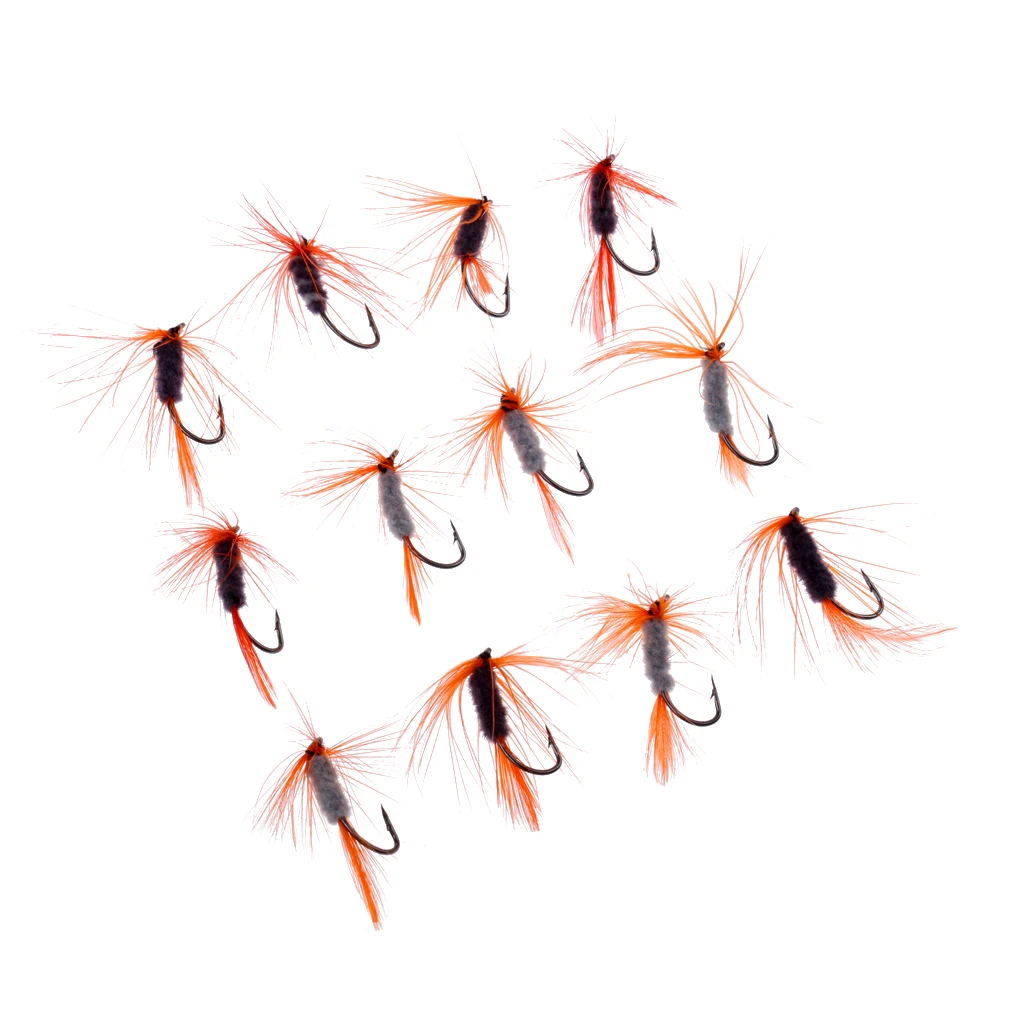 12Pcs Colorful Assortment Dry Trout Fly Fishing Flies for Trout Bass Salmon