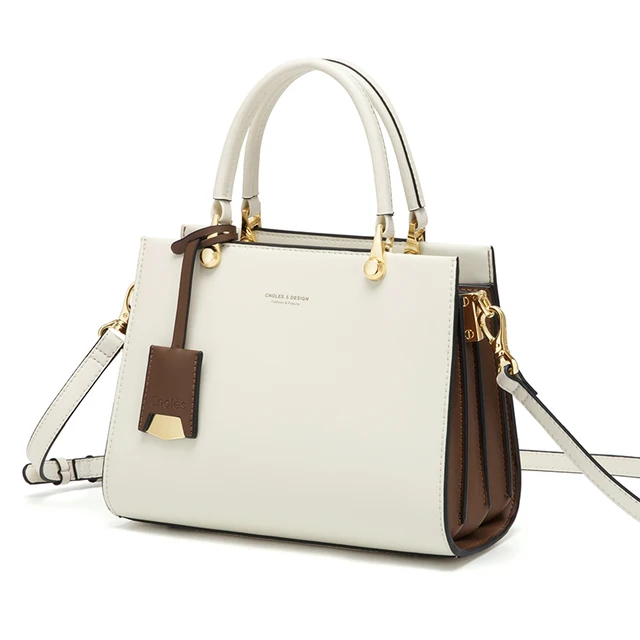 Women Bag Shoulder Handbag Women Vintage Messenger Bags Top-Handle Composite Bag Purse Wallet Leather off white