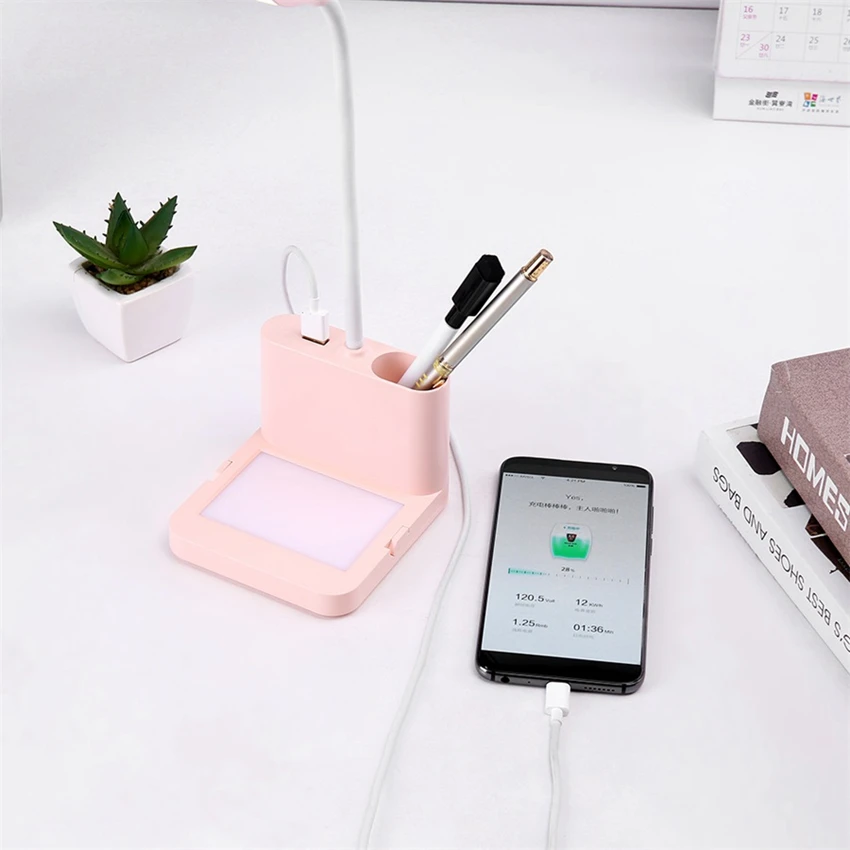 Светодиодная настольная лампа с зарядкой от USB приглушаемый гибкий светильник