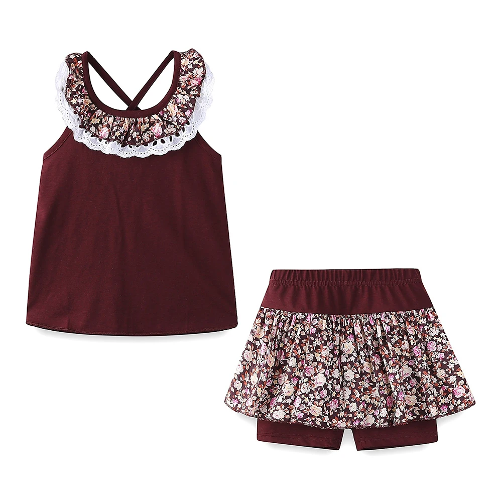 LittleSpring/комплект одежды для маленьких девочек с открытой спиной Костюм цветочным