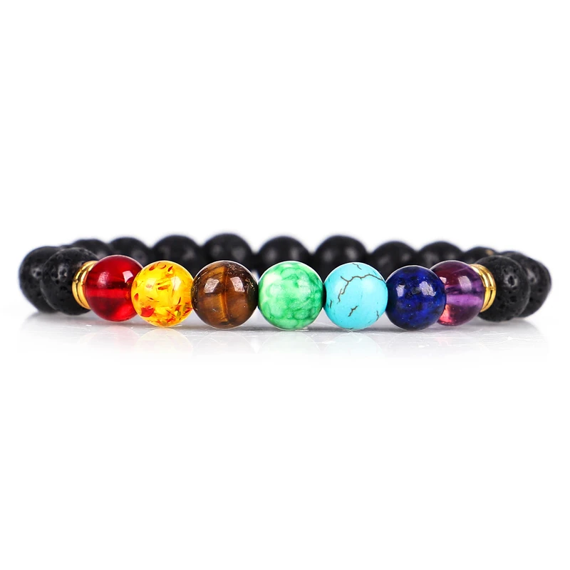 

Fashion 7 Chakra Elephant Charm Beaded Bracelet Buddha head Mala Charm Bracelets & Bangle Reiki Prayer Stones Jewelry