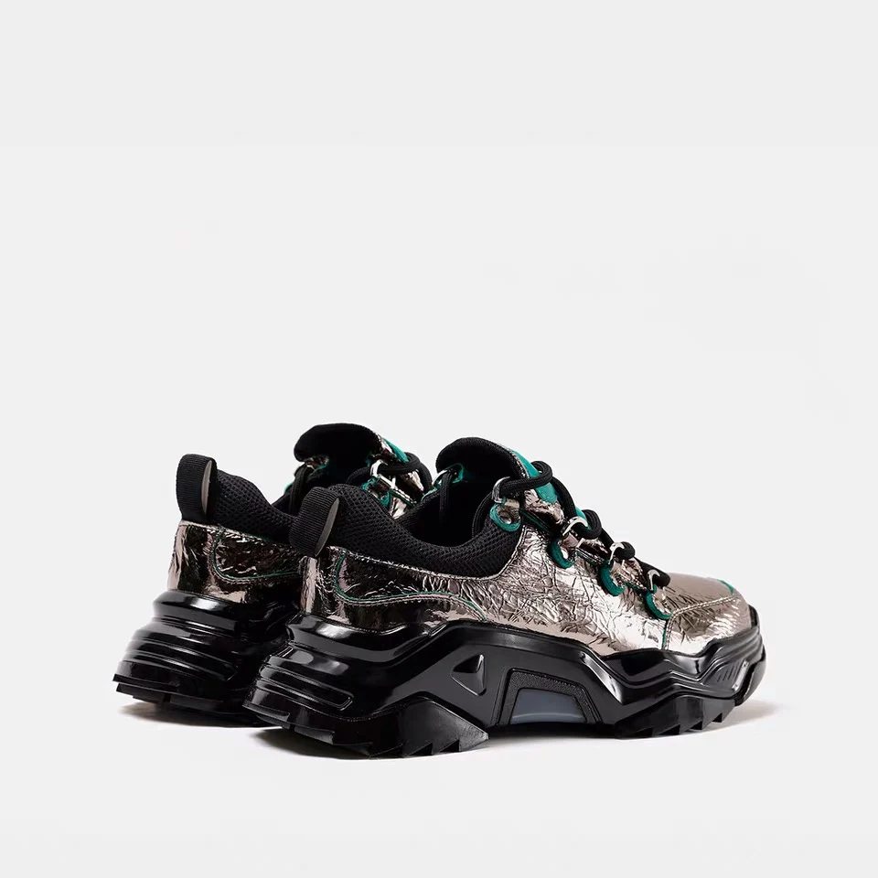 WJ/модные женские туфли на платформе; обувь для папы из натуральной кожи; tenis feminino; обувь, увеличивающая рост; женские кроссовки на толстой подошве; женские кроссовки