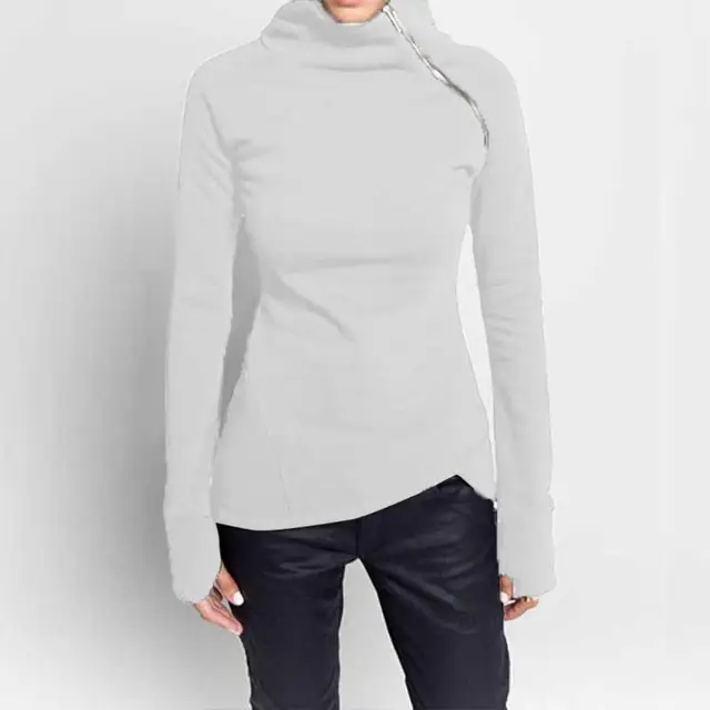 Turtleneck Long Sleeve Women’s Zipper Jacket - Women's Fitness Apparel ...