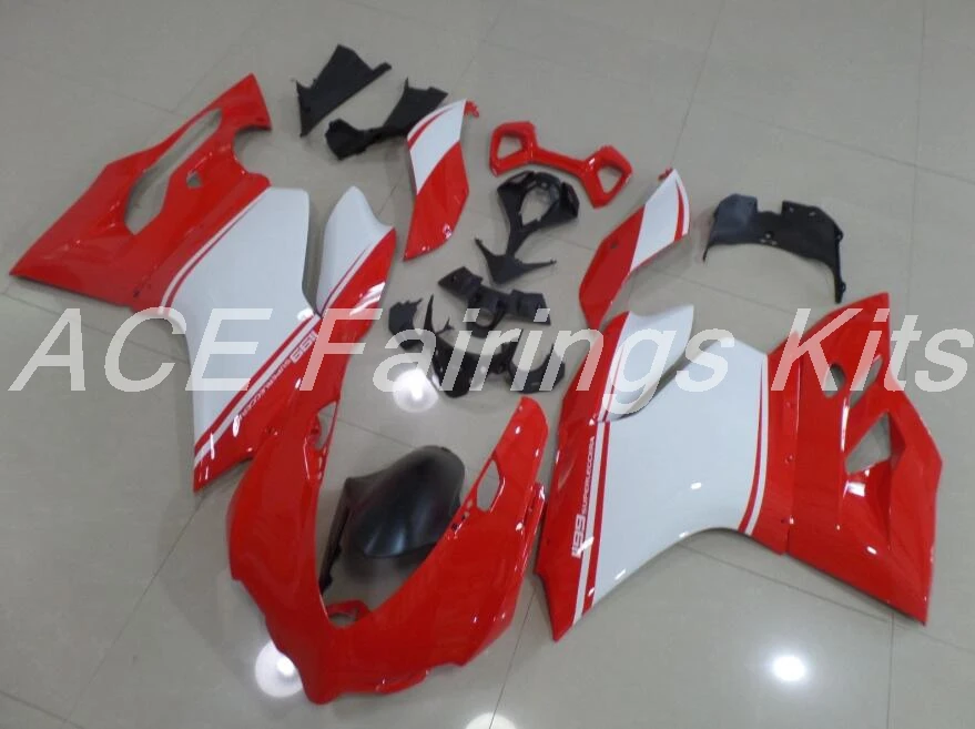 ABS пластик инъекции мотоцикл Полный обтекатели Набор для Ducati 899 1199 Panigale 2012 2013 12 13 14 кузов белый красный
