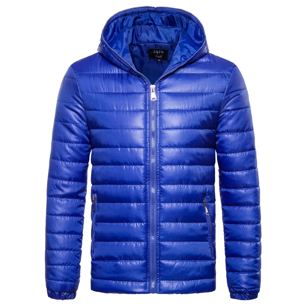 

2019 Autumn and Winter Clothing New Men's Hooded Cotton Coat Men's Multicolor Solid Color Casual Cotton Jacket Cotton Jacket Mal