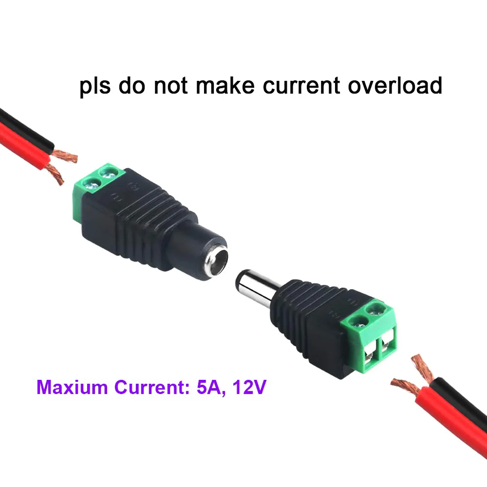  10 Pairs Male and 10 Female 12v DC Power Jack Adapter Connector for Led Strip CCTV Camera - 4.0001E+12