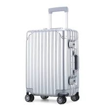 С выдвижной ручкой, размером 24 дюйма, сумка Алюминий рамка чемодан на колесиках для путешествий ABS+ PC бленда для объектива в Чемодан Универсальный колеса таможенных пароль путешествия Lugguge 20-дюймовый посадочная сумка под замшу