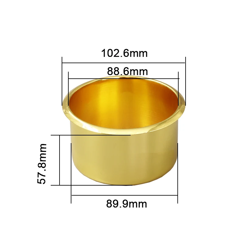2 PCS Stainless Steel Table Cup Holder Drink Holders for RV Commercial Car Ashtray Table Cup with Golden color