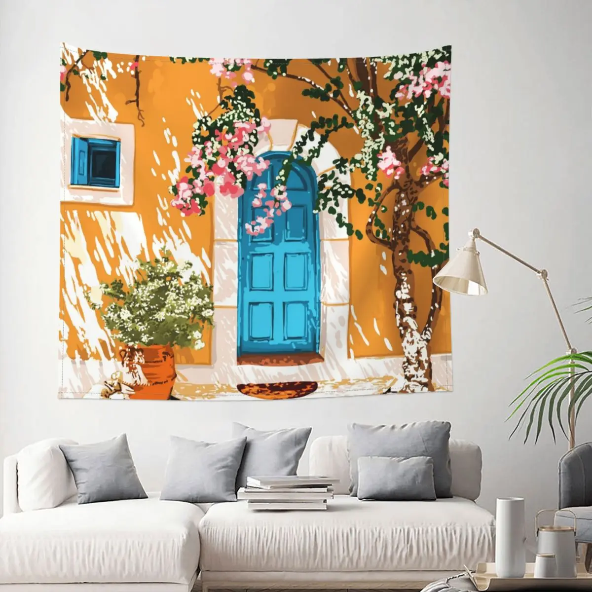 Summer Travel Spain Greece Painting Tapestry Hippie Polyester Wall Hanging Room Decoration Curtain Retro | Дом и сад