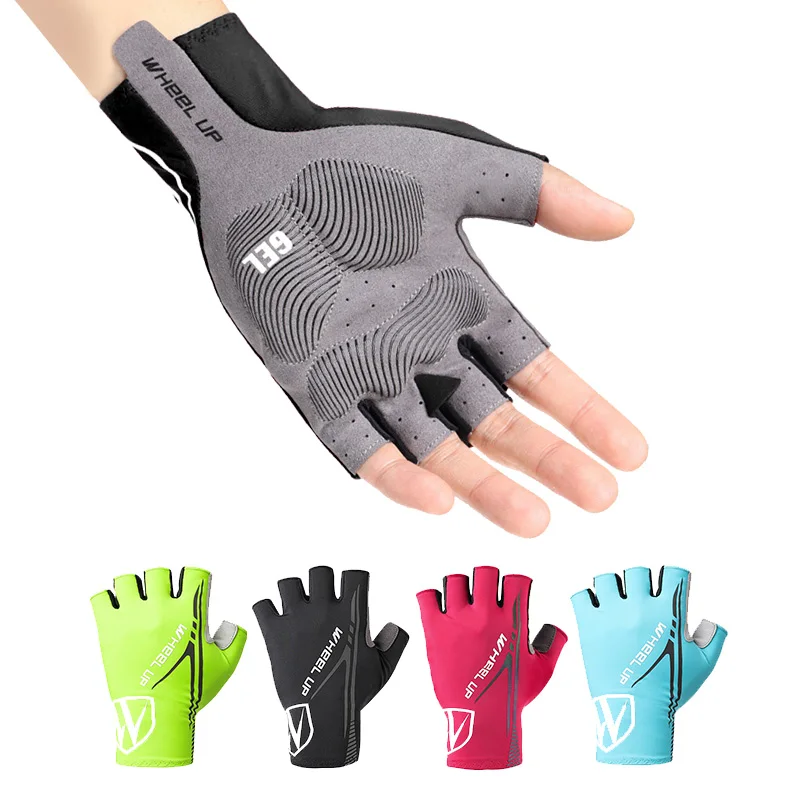 

WHEEL UP Cycling Half Finger Gloves Anti Slip Gel Pad Bicycle Gloves Lycra Fabric Mittens MTB Road Gloves Racing Road Bike Glove