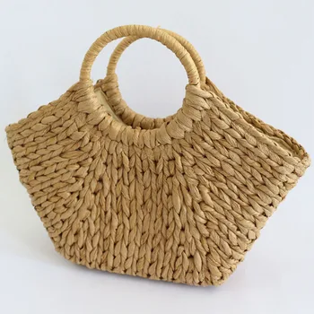 

Bohemain Straw Woven Bags For Women Casual Solid Large Women's Handbags Summer Beach Straw Women Bag Rattan Ladies Hand Bag New