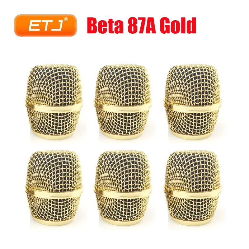 2pcs Polished Gold Beta87A Mesh Grille Metal Ball For Shure Microphone Accessories Wholesales
