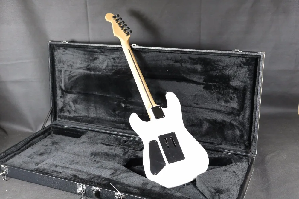 White Standard Electric Guitar FR Bridge Daul Humbucker Pickups Basswood Body