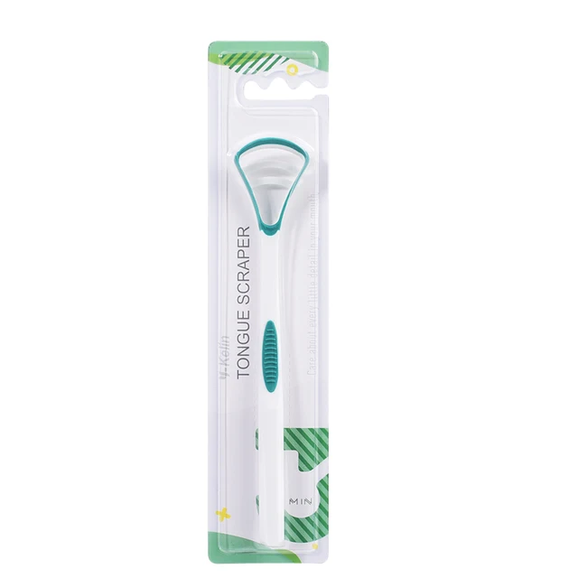 Y-Kelin Tongue Scraper Oral  Cleaner Brush Fresh Breath Cleaning Coated  Toothbrush  Hygiene Care Tools green